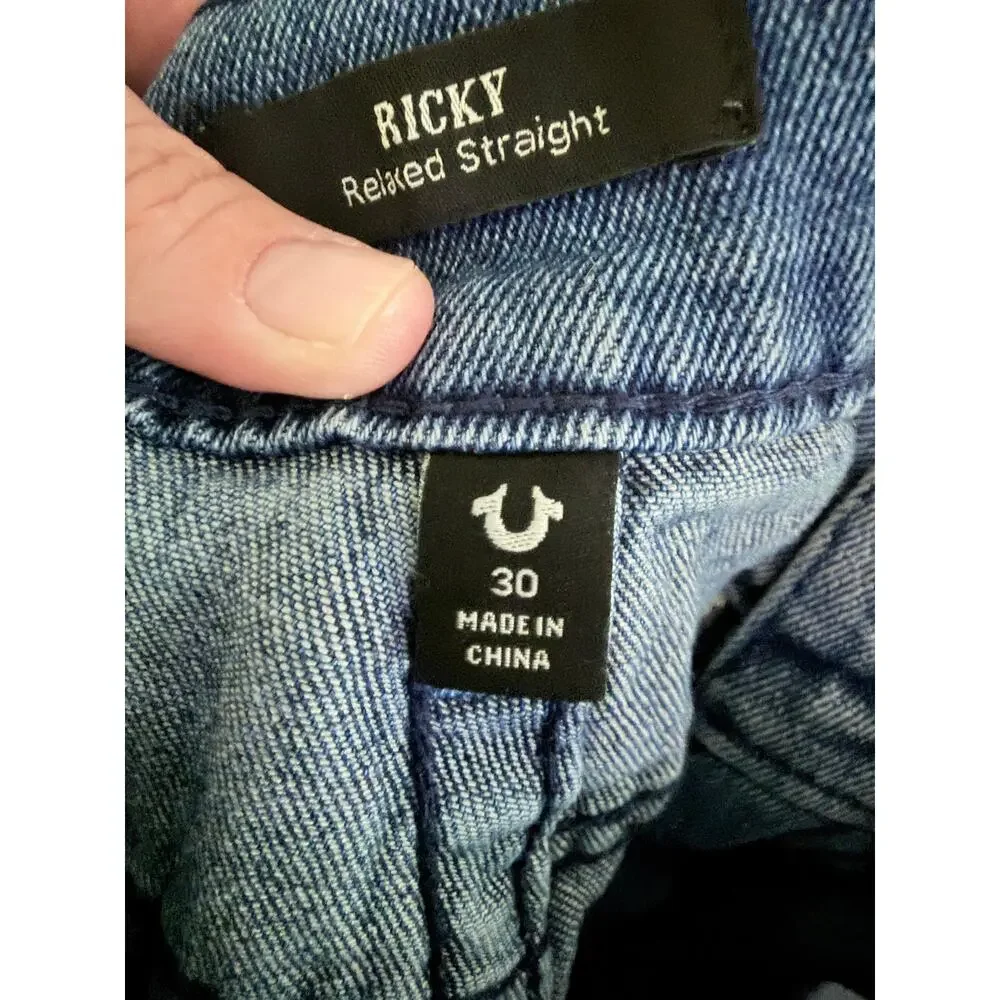 True Religion Ricky Relaxed Fit Dark Wash Denim Jeans-Size 30